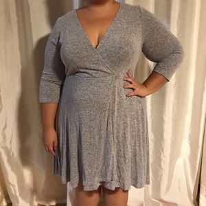 Gray soft sweater dress